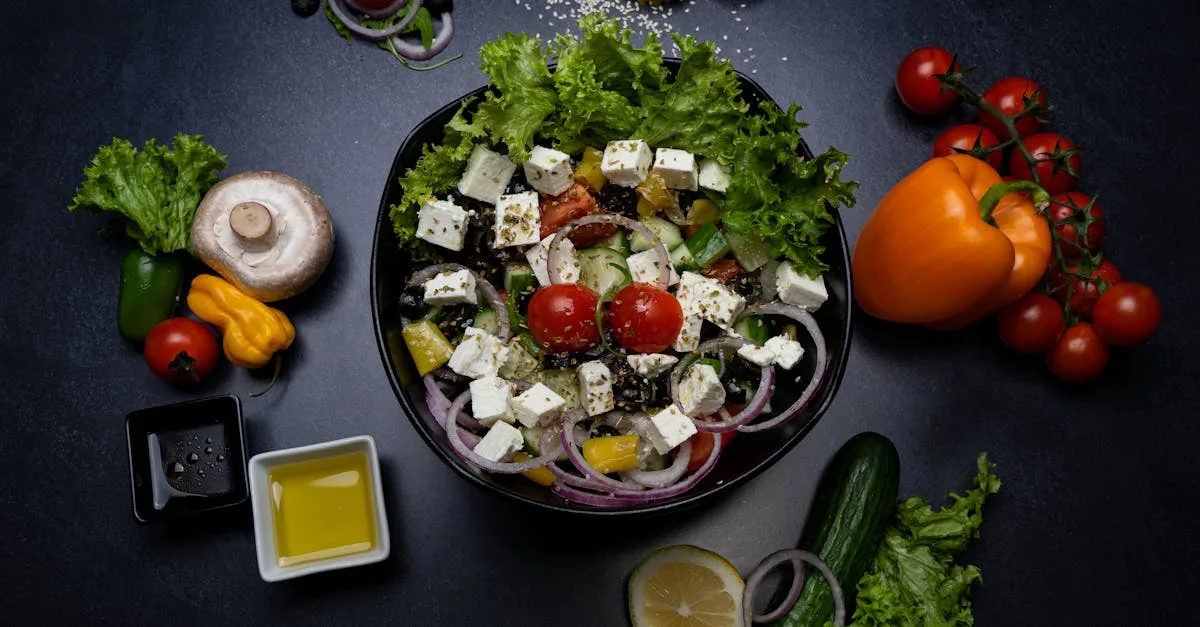 recette de salade grecque traditionnelle, fraîche et savoureuse, parfaite pour un repas léger et sain.